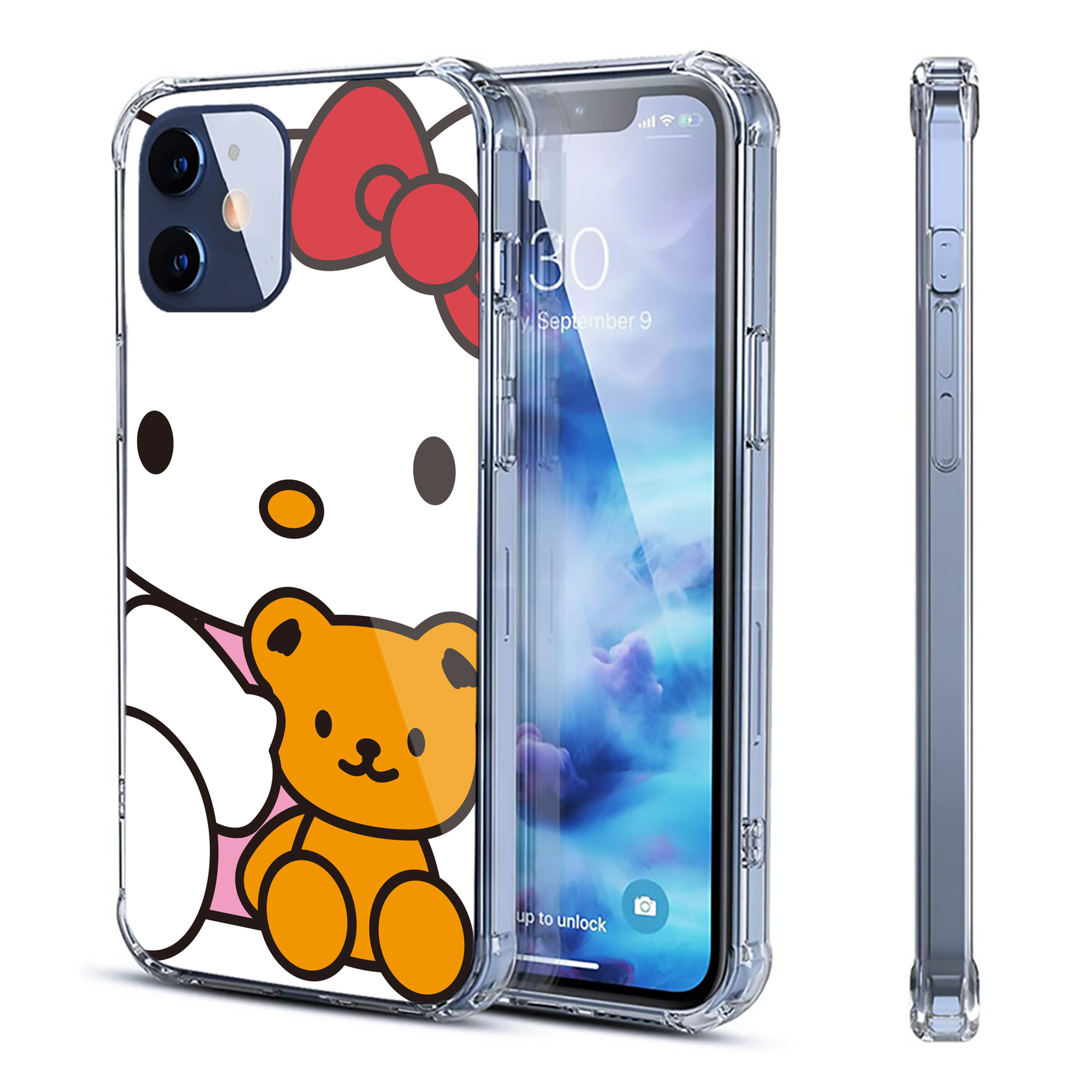 （画像用） Hello Kitty ハローキティ 【iPhone 12シリーズ対応】透明スマホケース（クリアソフトケース）
